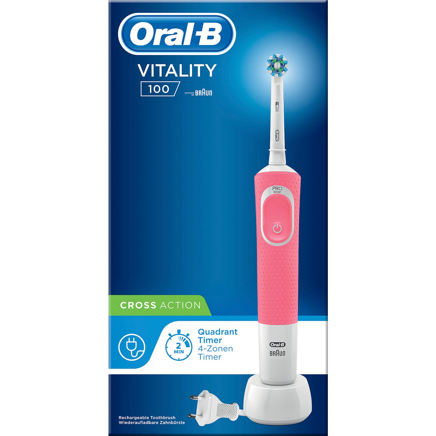 Oral-B Cepillo Eléctrico Vitality 100 Cross Action Rosa 1ud