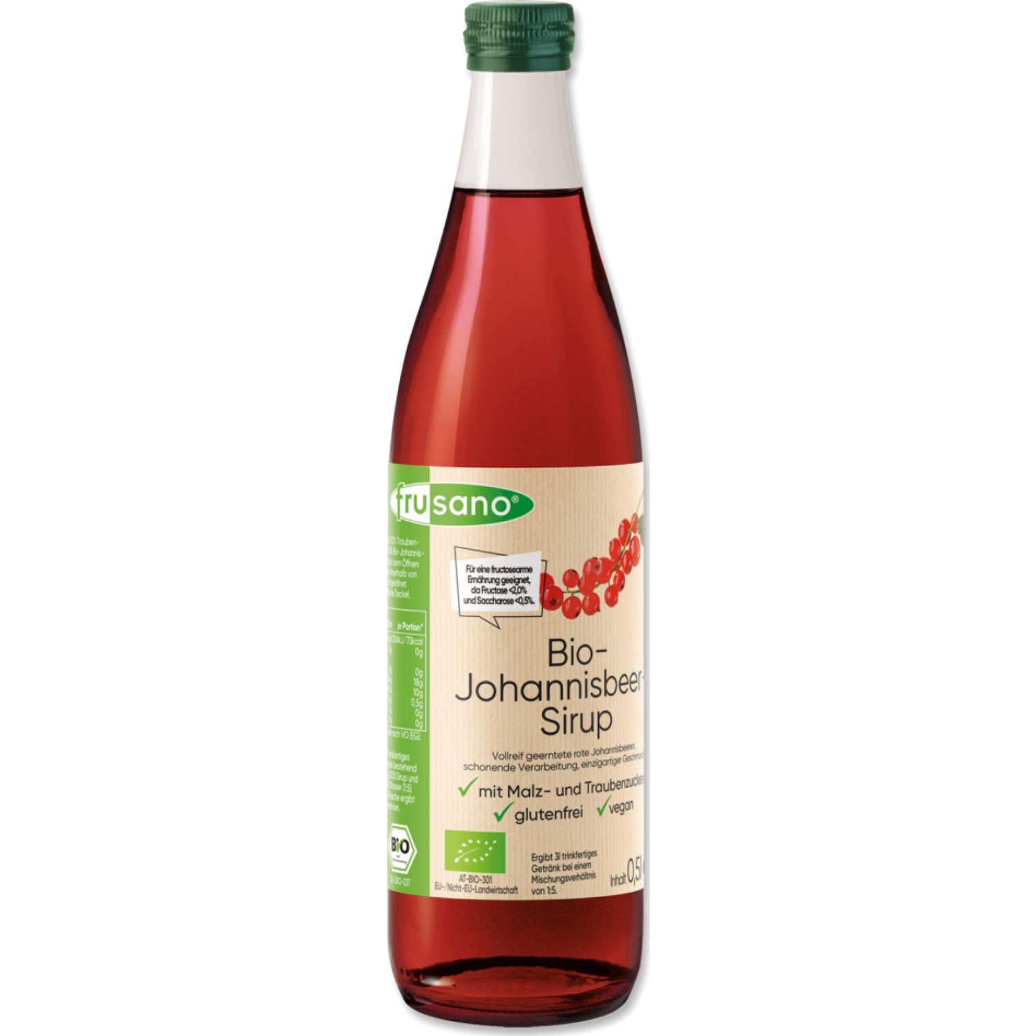 Frusano Jarabe de Grosella Roja Bio 500 ml