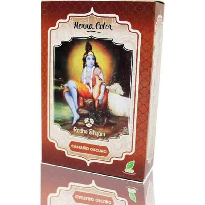 Radhe Shyam Hena Tinte Natural Castaño Oscuro Polvo 100gr