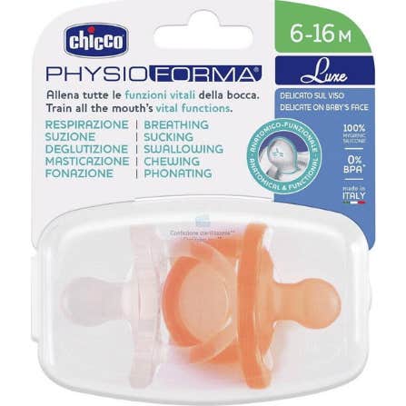 Chicco Physioforma Luxe Silicona Chupete 6-16M Naranja Gris 2uds