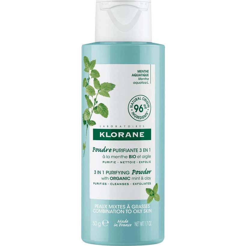 Klorane Polvo Limpiador Purificante 3 en 1 a la Menta BIO 50g