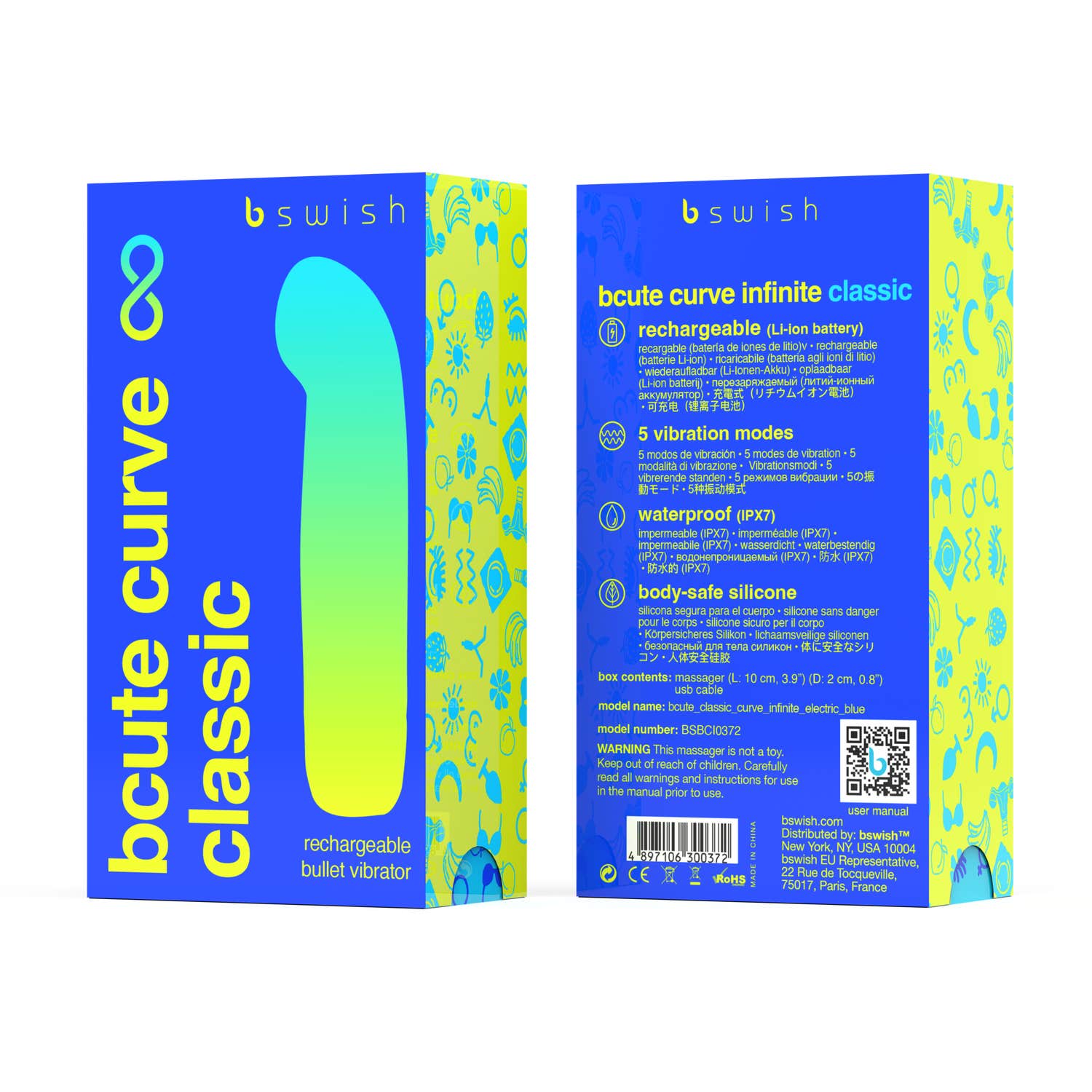 Bswish Bcute Curve Infinite Classic Vibrator Blue 1ud