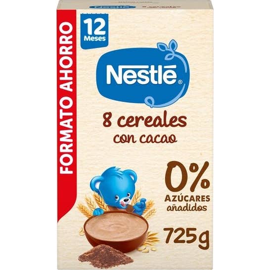 Nestlé Papilla 8 Cereales con Cacao +12m 725g