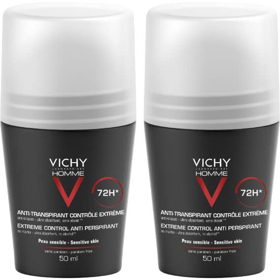 Vichy Homme Desodorante Antitranspirante Control Extremo 72h Roll-on 2x50ml