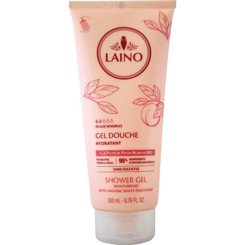 LAINO Gel de ducha hidratantePulpa de melocotón blanco BIO 200 ml tubo