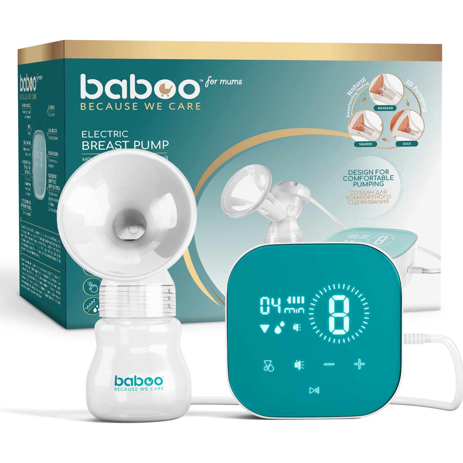 Baboo Sacaleches Eléctrico con Tecnología Succión 3D 1ud