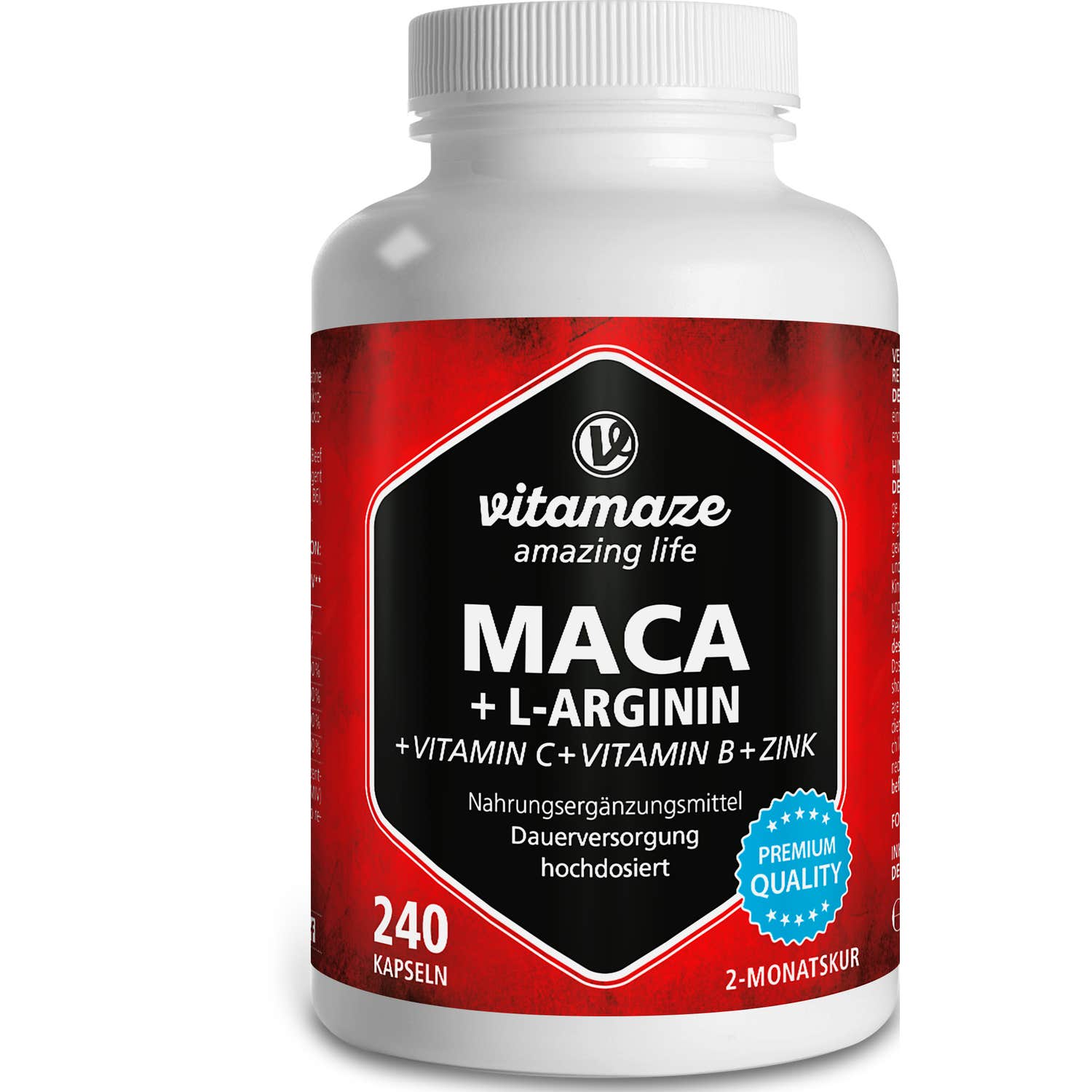 Vitamaze Maca + L-Arginina + Vitaminas C&B+ Zinc 240caps