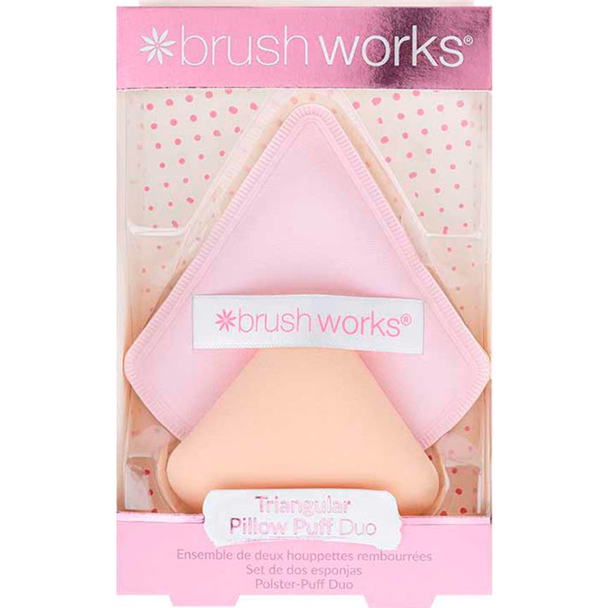 Brushworks Borla Maquillaje Triangular Acolchada Pack Duo