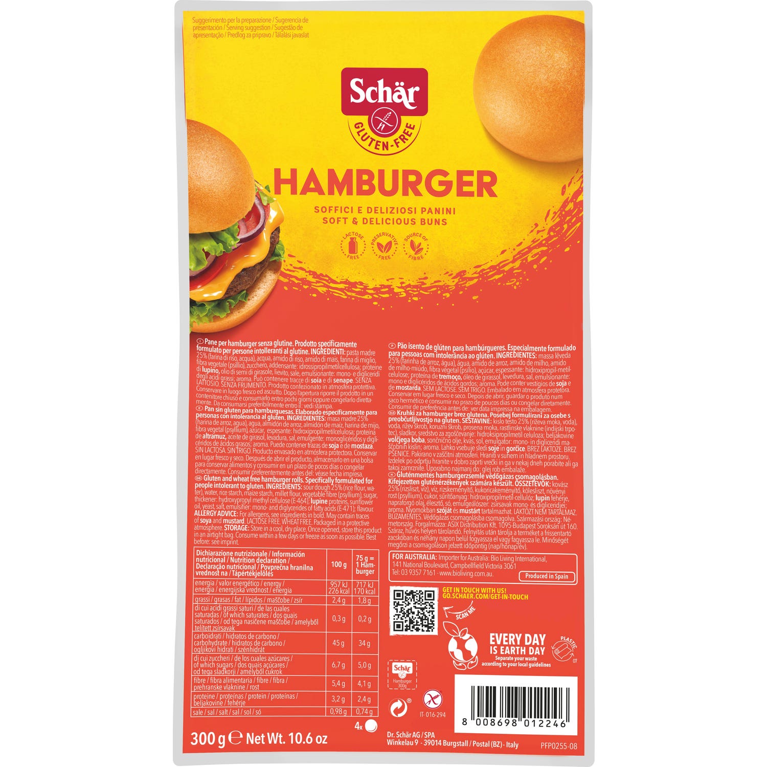 Bollos de Hamburguesa Schar 300G