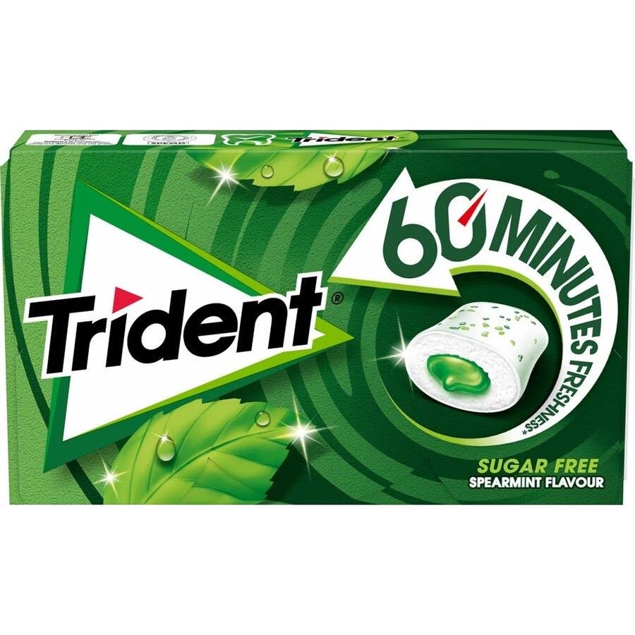 Trident Pastillas de Menta Verde 60 Minutos 22g