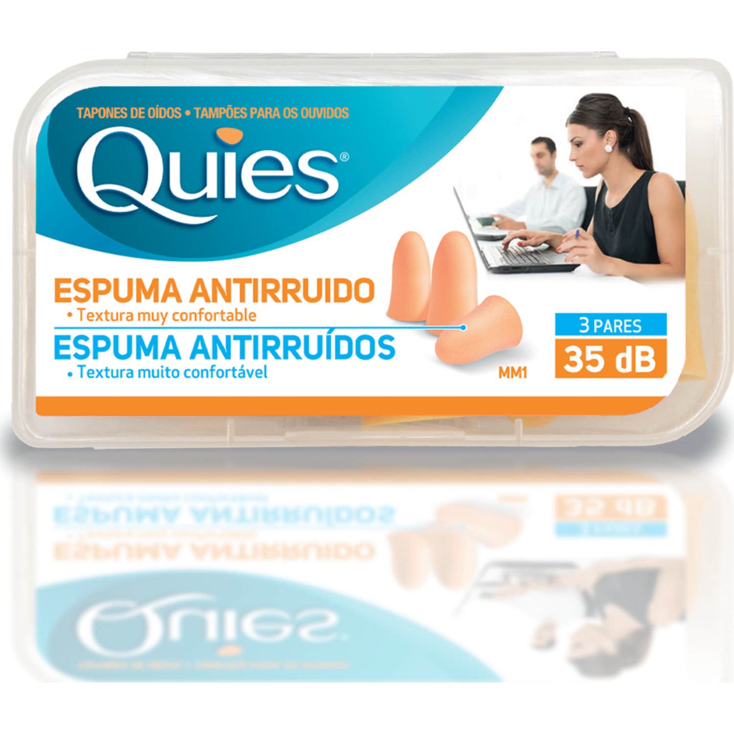 Quies tapón espuma color carne 6uds