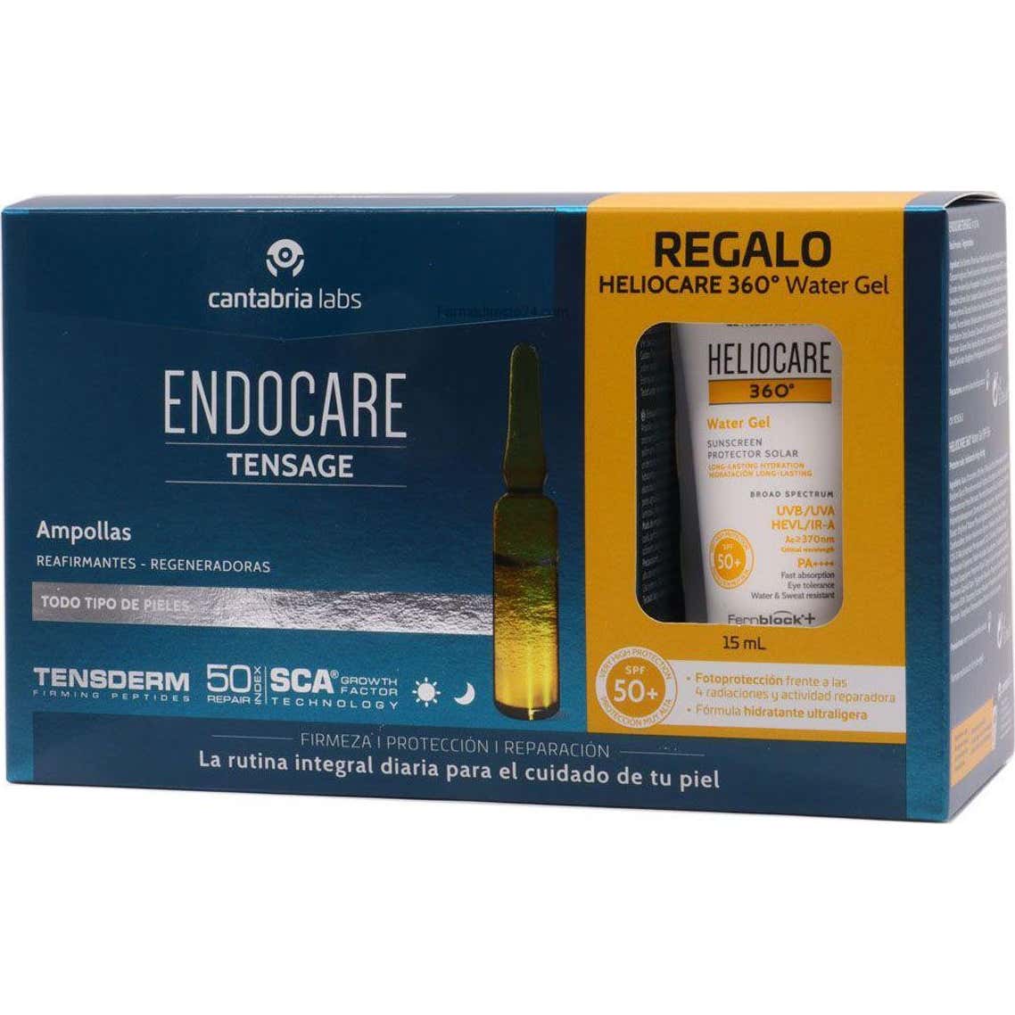 Endocare Tensage Ampollas + Heliocare 360º Water Gel SPF50