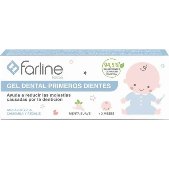 Farline Gel Dental Primeros Dientes Sabor Menta Suave 50ml