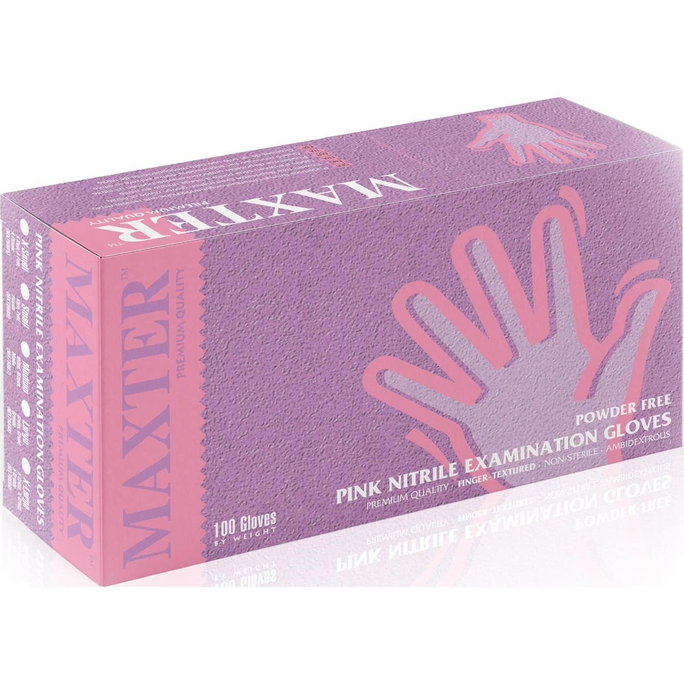Maxter Guantes Nitrilo Sin Polvo Talla L Rosa 100uds