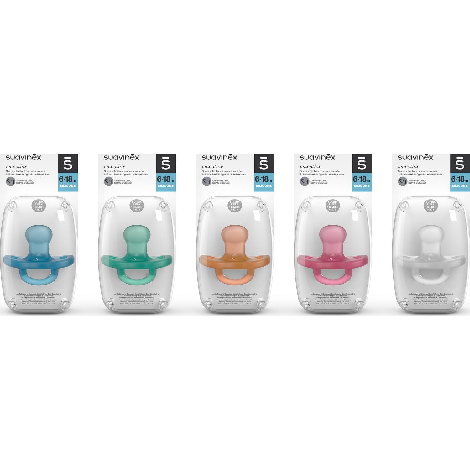 Suavinex Chupete Smoothie Anatómico Todo Silicona 6-18m 1ud