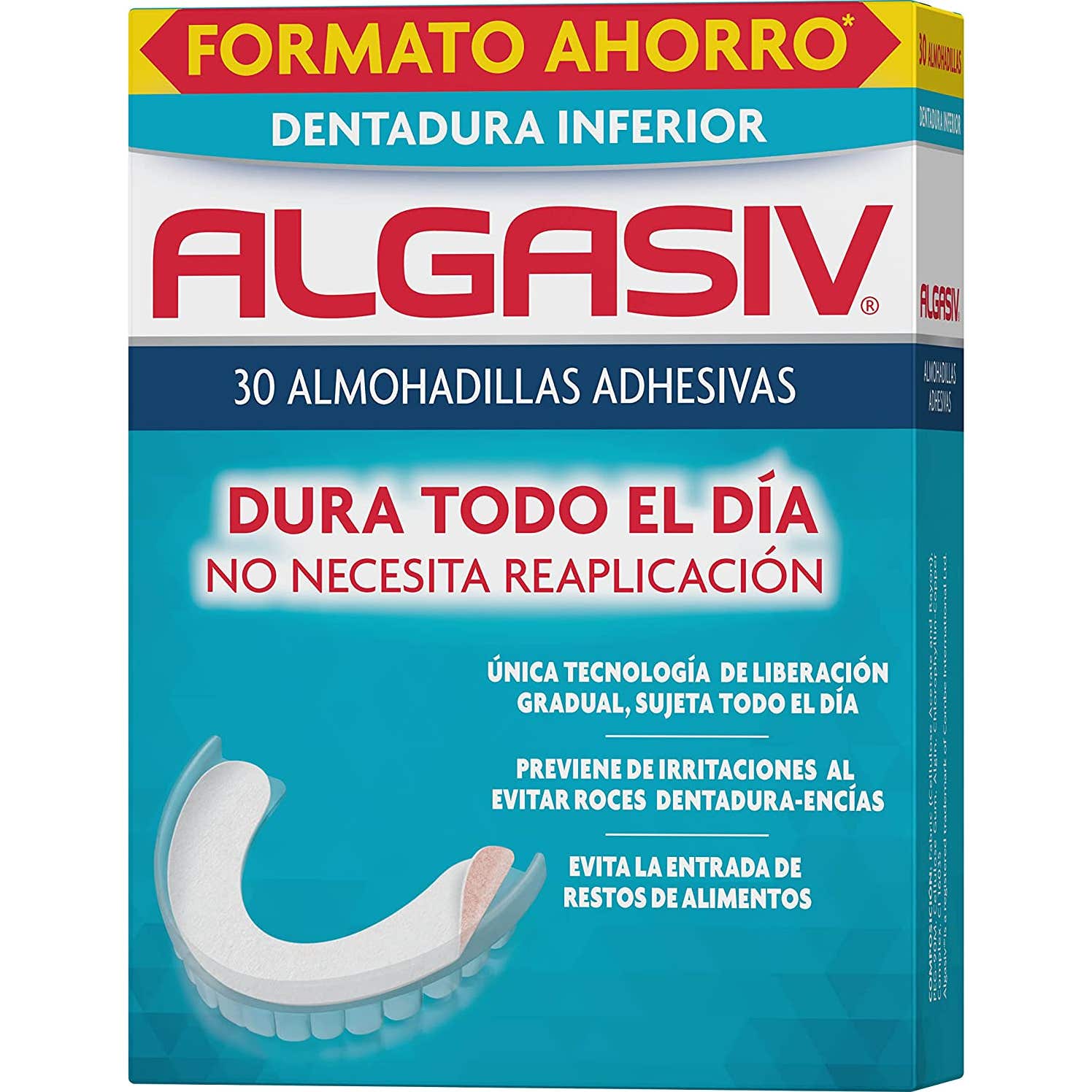 Algasiv Almohadillas Adhesivas Prótesis Inferior 30uds