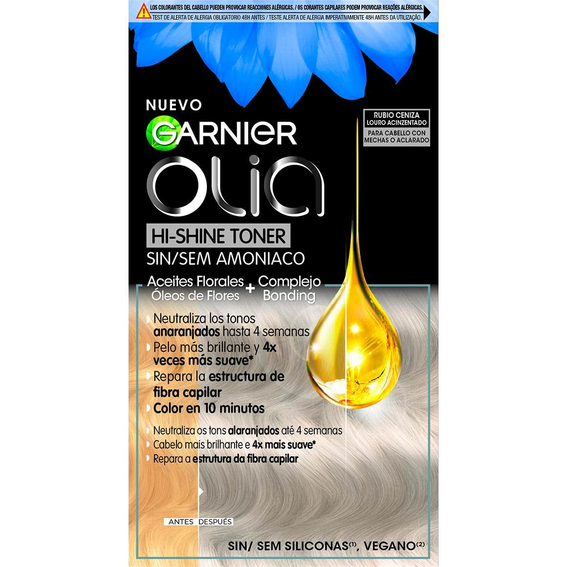 Garnier Olia Hi-Shine Toner Neutralizer 9.1 Ash Blonde Kit