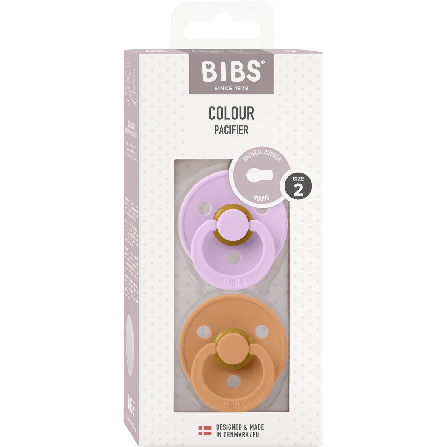 Bibs Colour Round Chupeta Violet Sky Pumpkin +6M 2 Unidades