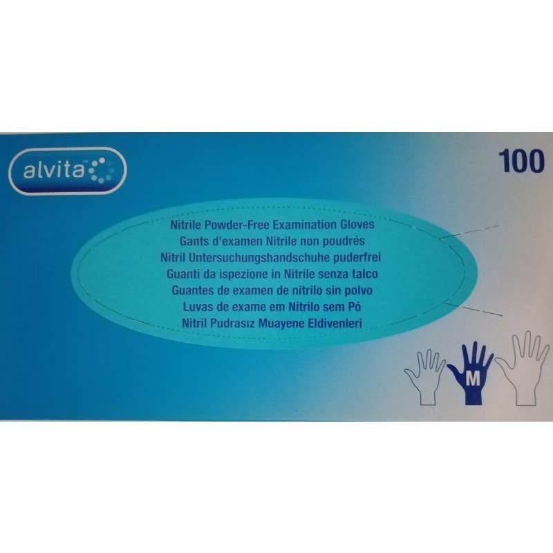 Alvita guantes Nitrilo Talla M 100 uds