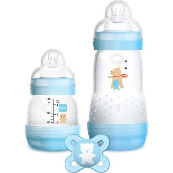 Mam Set Biberones 2uds + Chupete +0m Azul