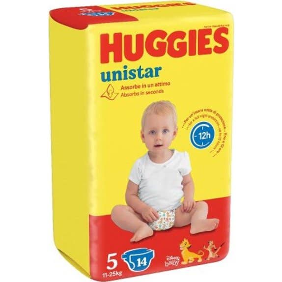 Huggies Unistar Pañal Junior Básico T5 11-25 kg 14 uds