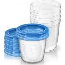 Avent Via Vasos Almacenamiento con Tapa 5x240ml