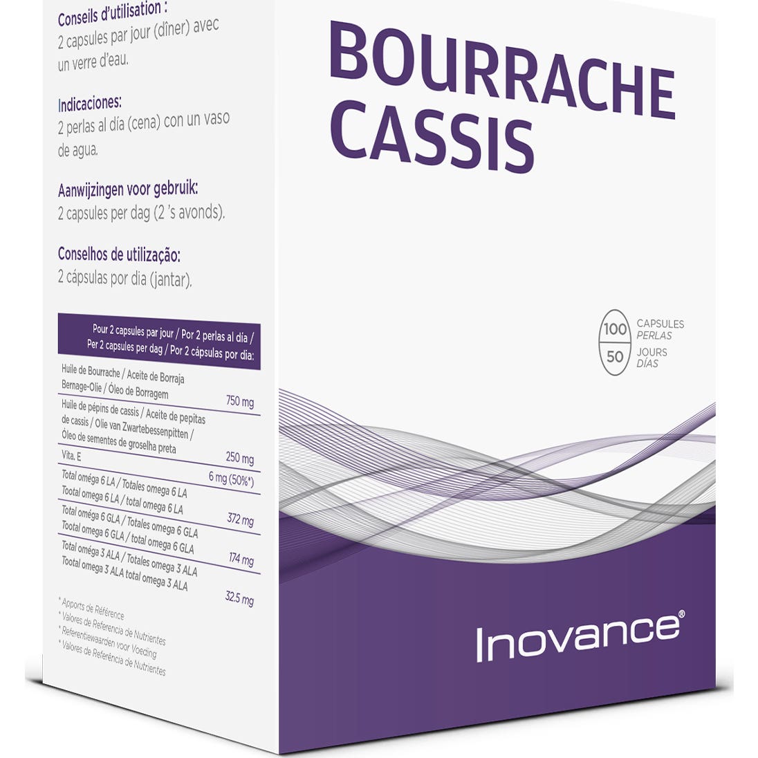Inovance Bourrache Cassis 100 perlas