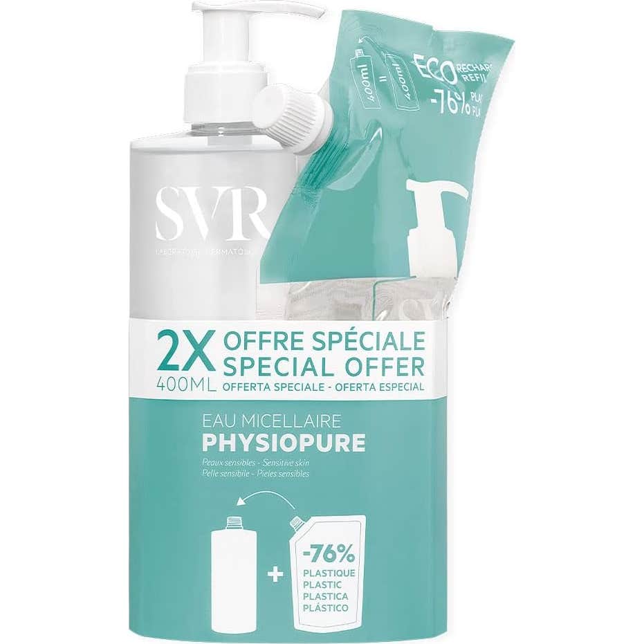 SVR Physiopure Agua Micelar 400ml + Recarga 400ml