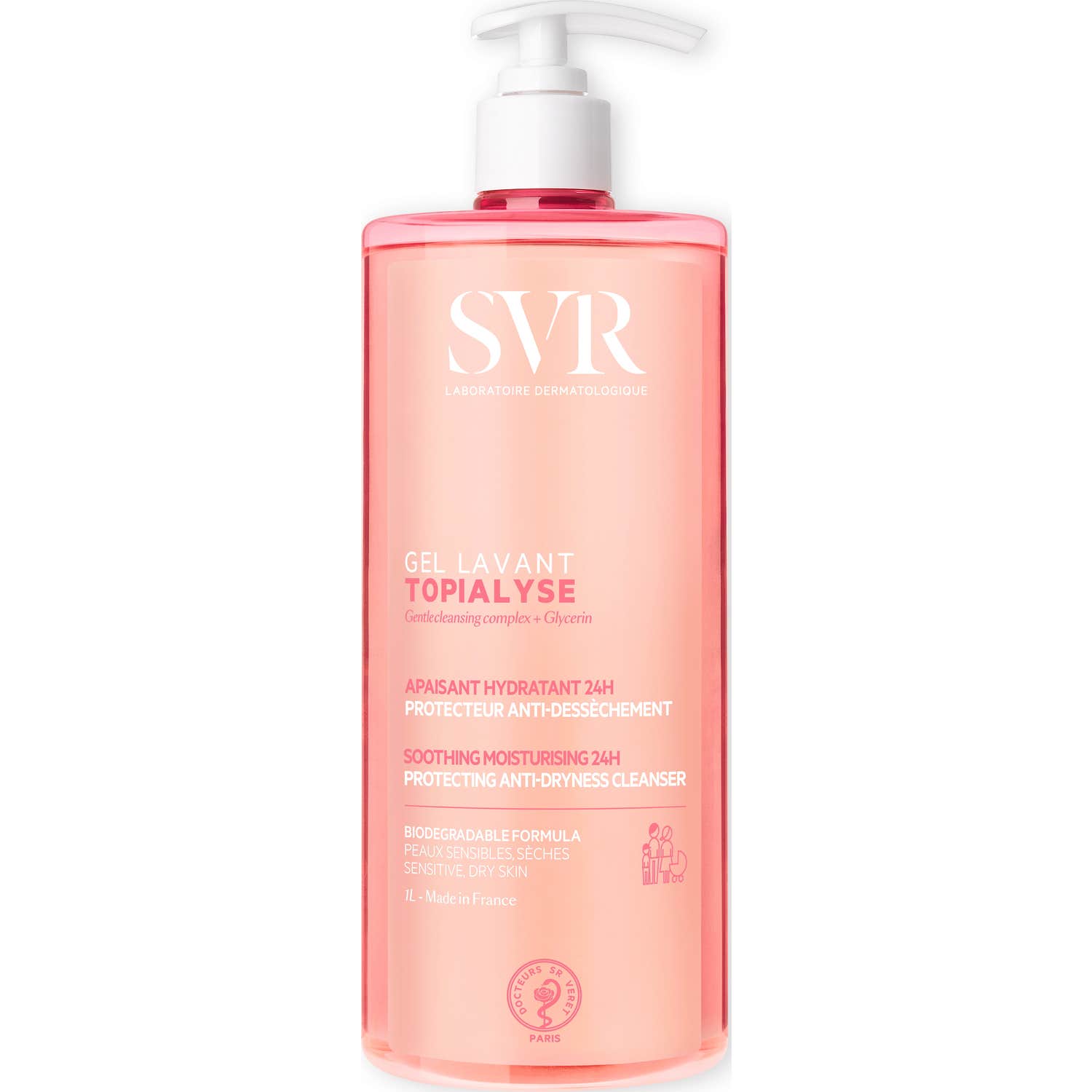SVR Topialyse Gel Lavant Gel Limpiador Calmante Hidratante 24H 1L