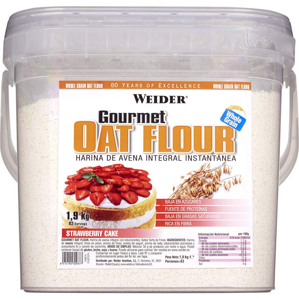 Weider Harina Avena Tarta Fresa 1,900g