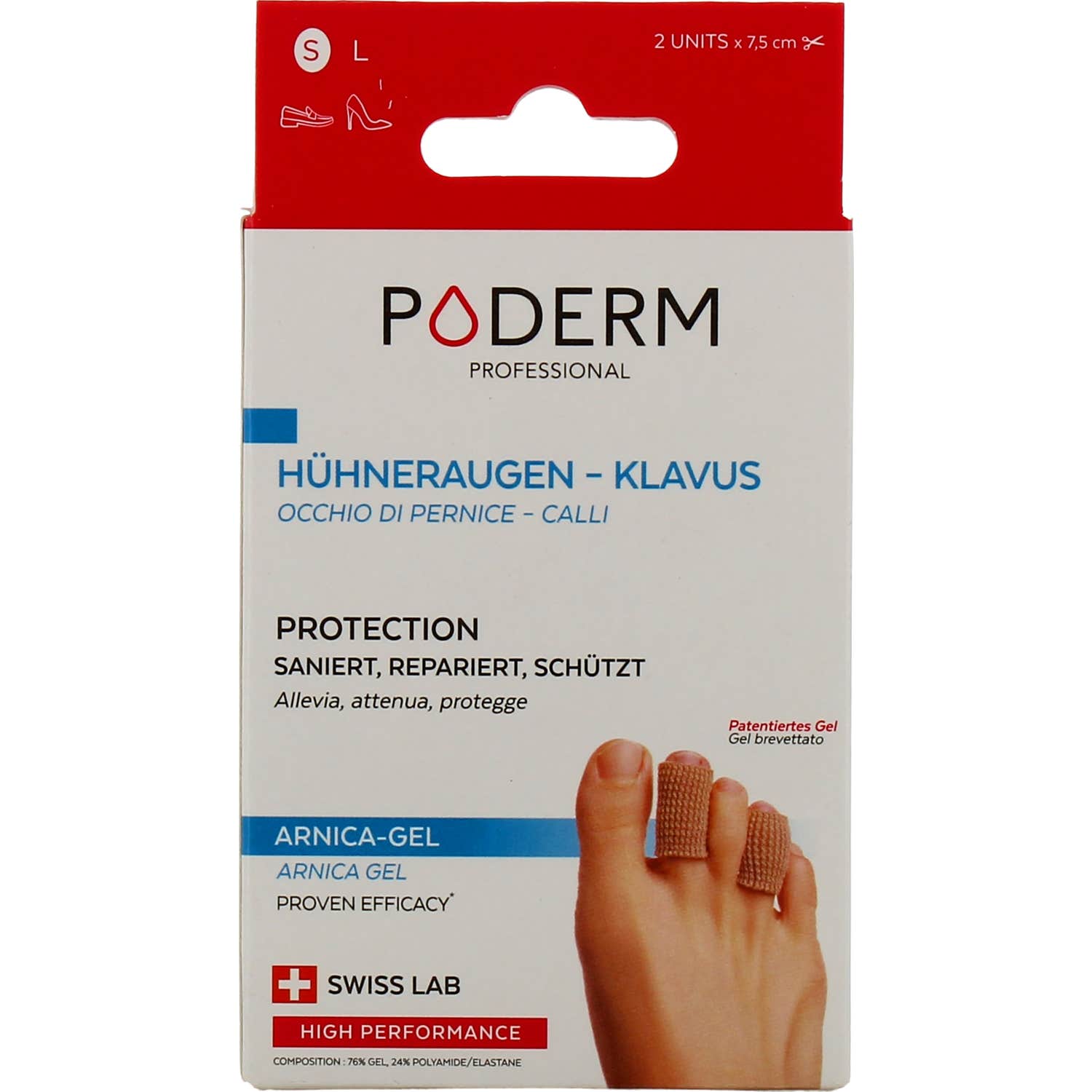 Poderm Gel Protección Callos Ojo Perdiz Arnica T-S 2x7,5cm 2uds