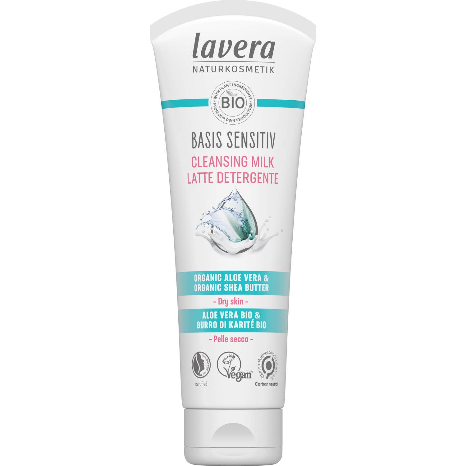 Lavera Basis Sensitiv Cleansing Milk Aloe + Karité Bio 125ml