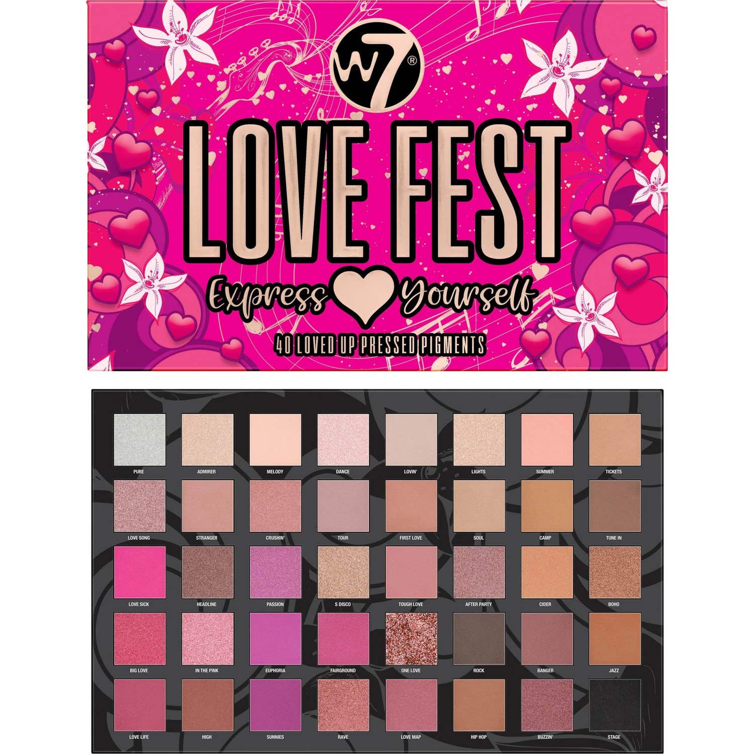 W7 Love Fest Pressed Pigment Palette 36g