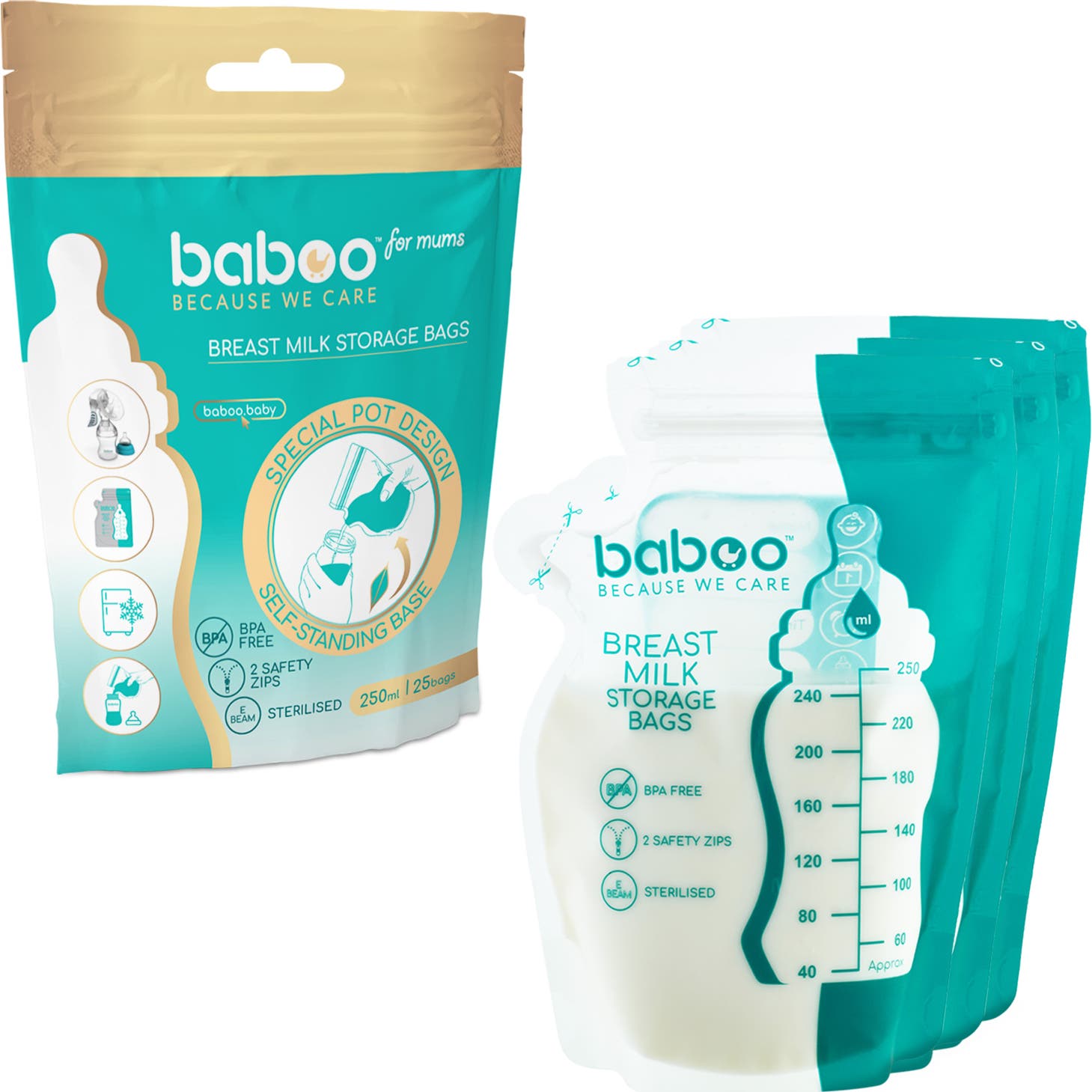 Baboo Bolsas Almacenar Leche Materna 25uds