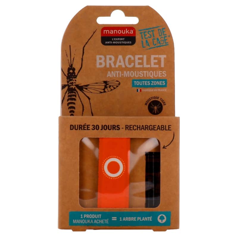 Manouka Pulsera Repelente de Mosquitos Adulto Naranja 1 ud