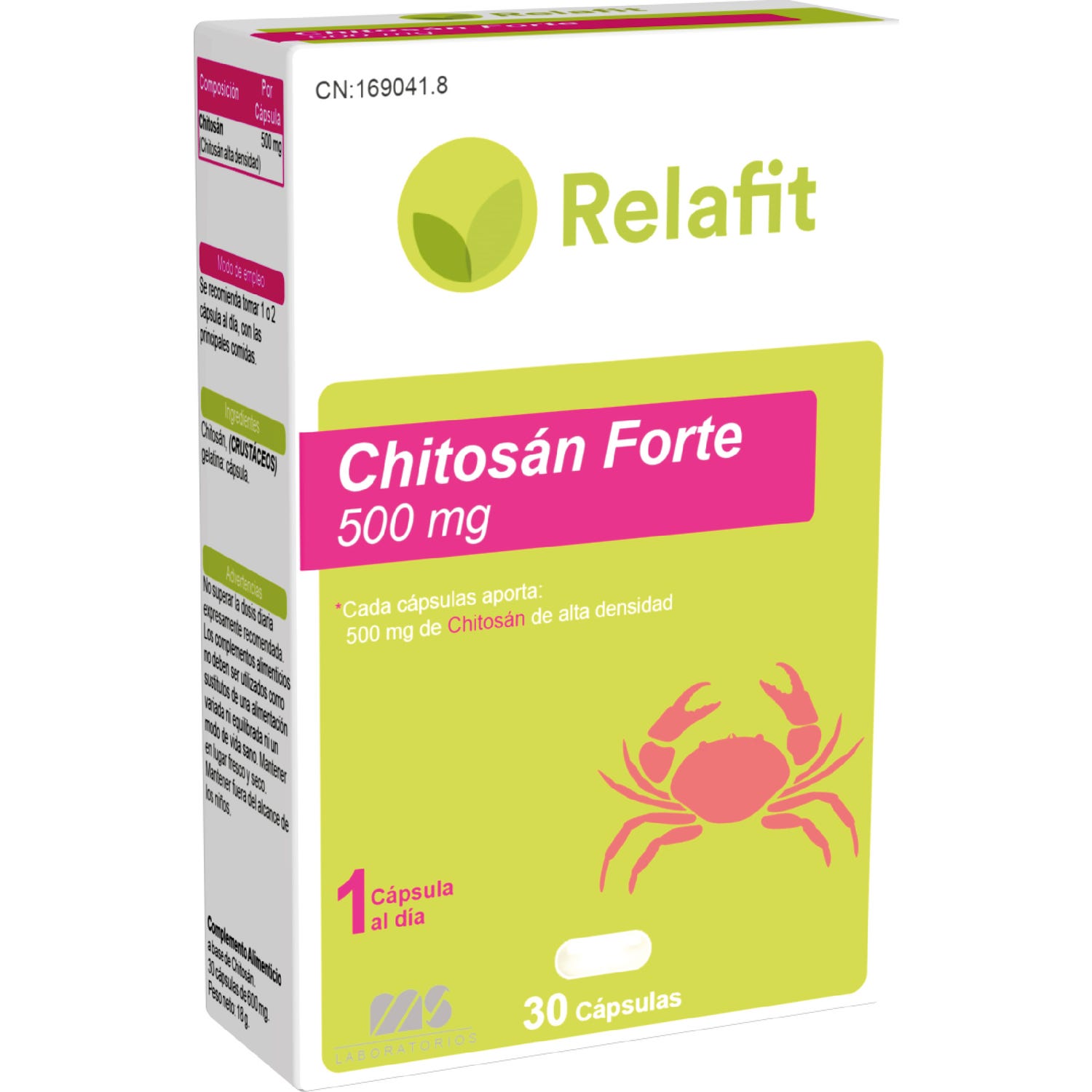 Relafit Chitosán Forte 500 Mg 30 cápsulas