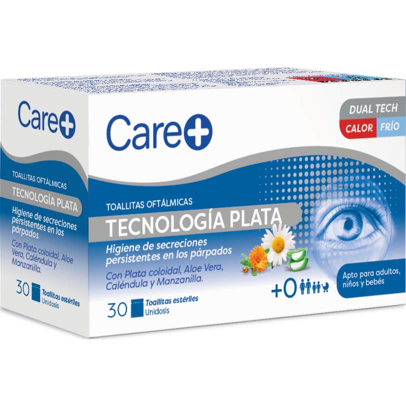 Care+ Toallitas Oftálmicas Tecnología Plata 30uds