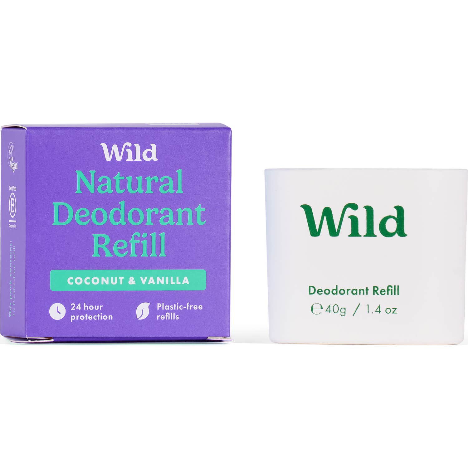 Wild Desodorante Natural Recarga Coco y Vainilla 40g