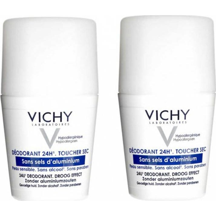 Vichy Desodorante 24h Toque Seco Sin Sales de Aluminio Roll-on 2x50ml