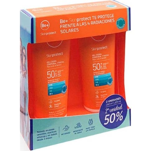 Be+ Skin Protect Gel Crema SPF50+ 2x200ml