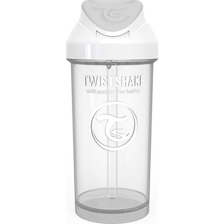 Twistshake Vaso con Pajita Color Blanco +6m 360ml