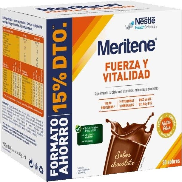 Meritene Fuerza y Vitalidad Chocolate 30 Sobres
