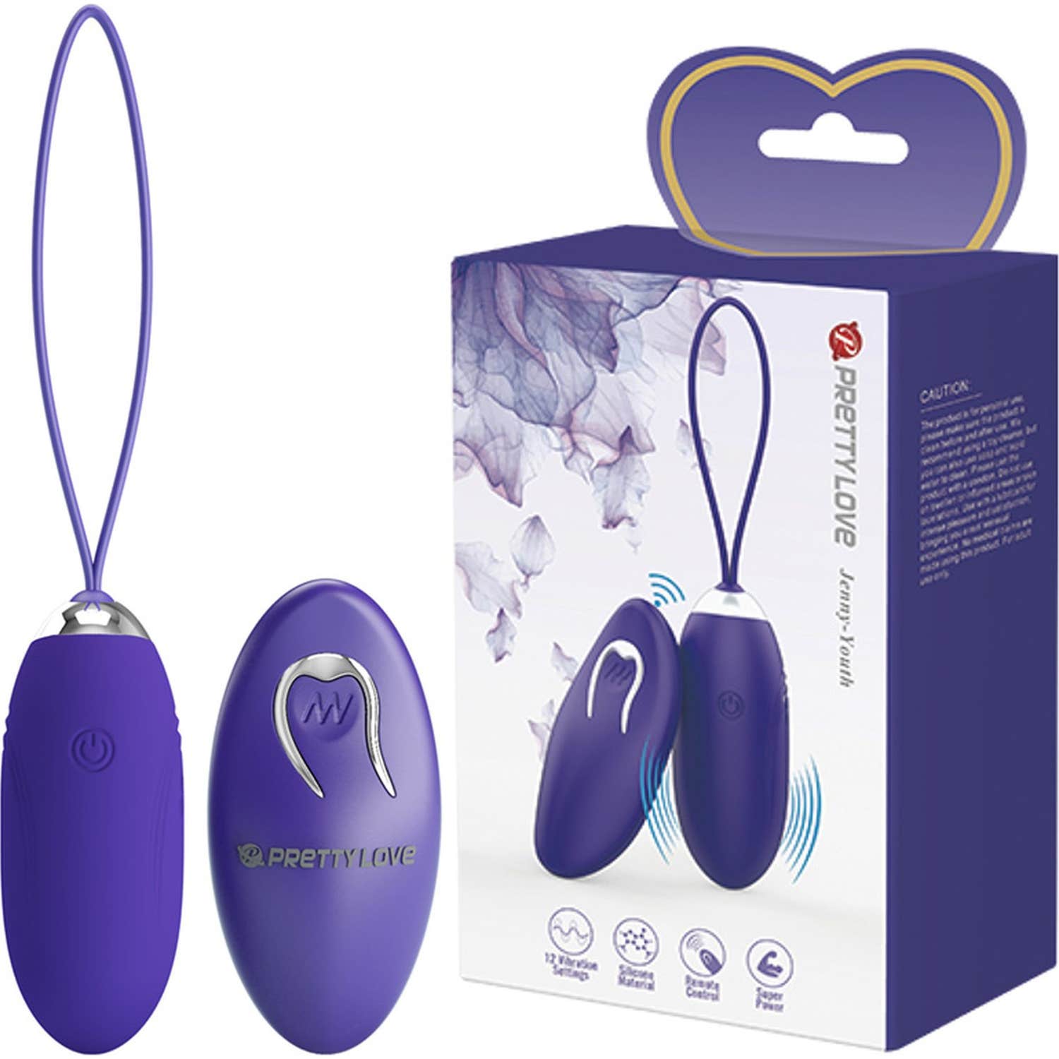 Pretty Love Jenny Youth Huevo Vibrador Control Remot Violeta 1ud