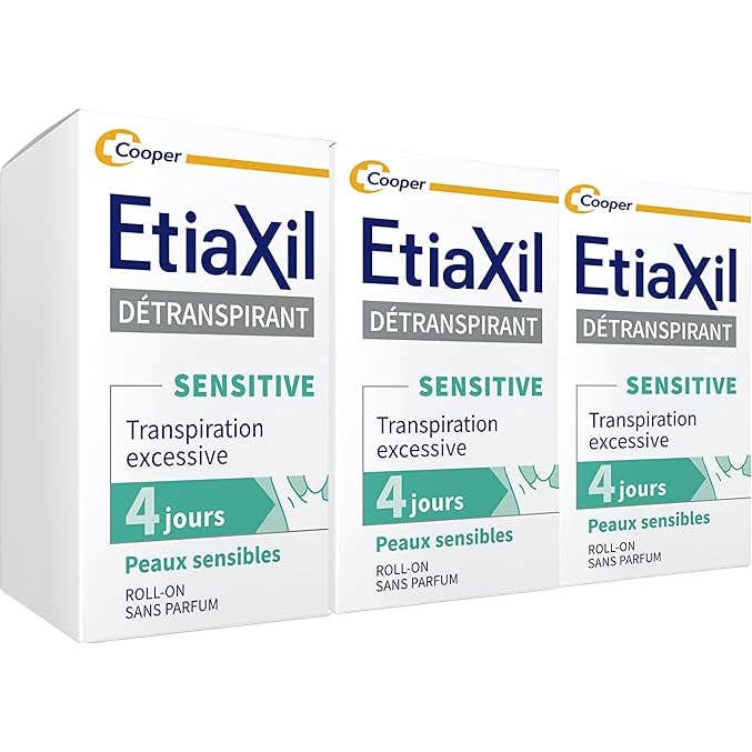 Etiaxil Détranspirant Sensitive Transpiration Excessive Peaux Sensibles 3x15ml