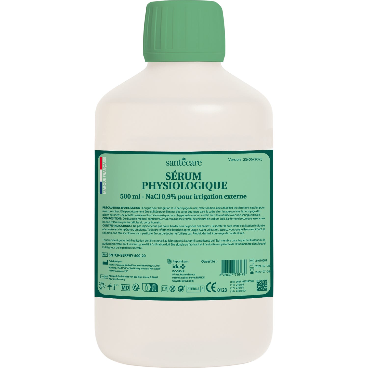 Santecare Suero Fisiológico Nacl 0.9% Lavado Nasal 500ml