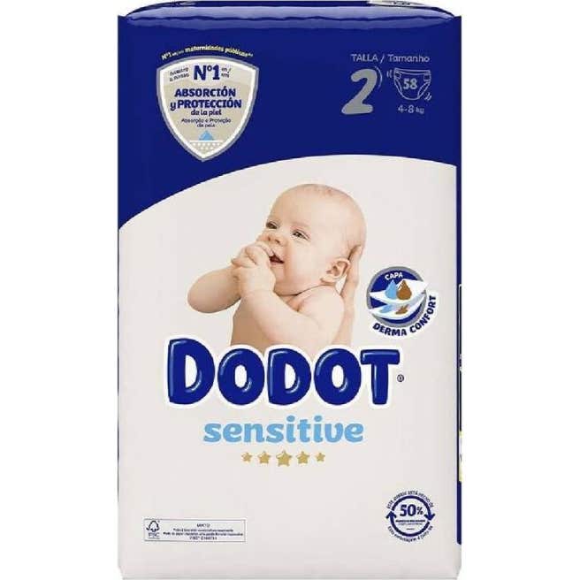 Dodot Pañales Sensitive Talla 2 Recién Nacidos 4-8Kg 58uds