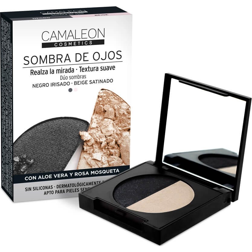 Camaleon Sombras de Ojos Negro y Beige 2x2.3g