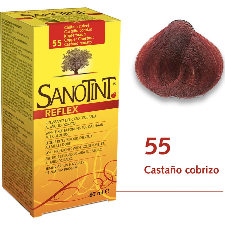 Sanotint Tinte Reflex 55 Castaño Cobrizo 80ml