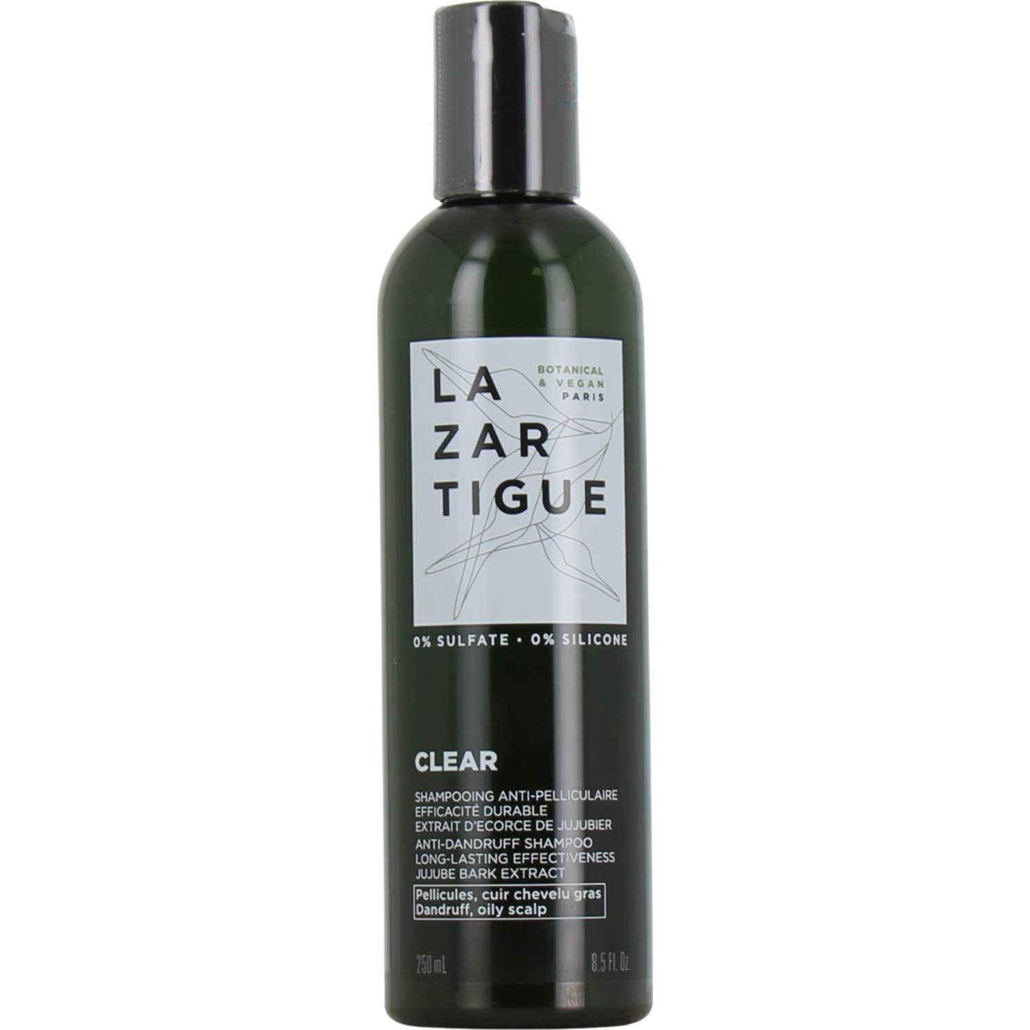 Lazartigue Clear Champú Anticaspa Cuero Cabelludo Graso 250 ml