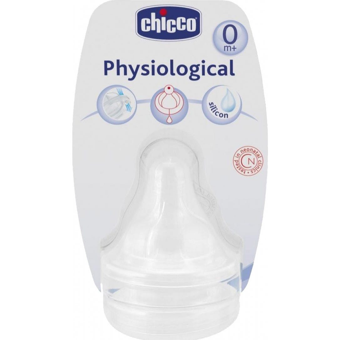 Chicco® tetina fisiológica silicona flujo normal 2uds